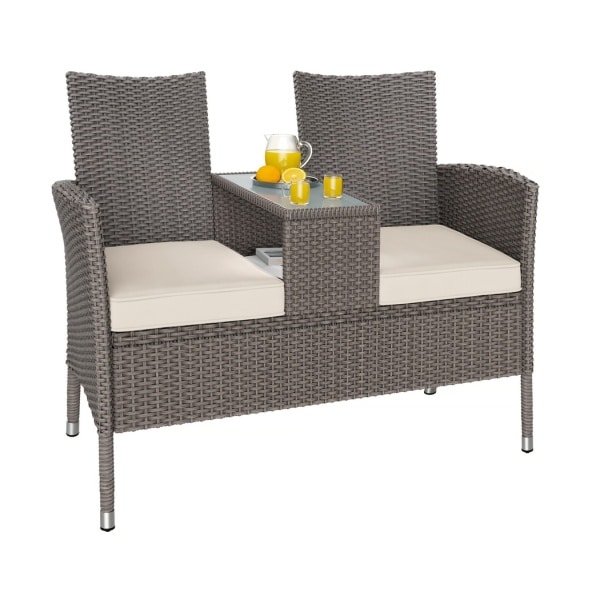 Solar tuinlamp wicker hoogte 50cm