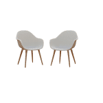 Annestad dining chair white/teak look Eurofar - Eurofar