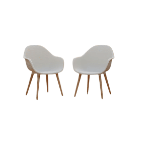 Annestad dining chair white/teak look Eurofar - Eurofar