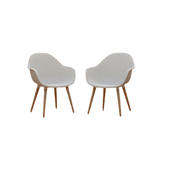 Annestad dining chair white/teak look Eurofar - Eurofar