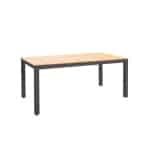 Arashi dining tafel 169x90cm aluminium dark grey teak Yoi - Yoi