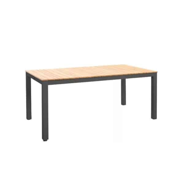 Arashi dining tafel 169x90cm aluminium dark grey teak Yoi - Yoi