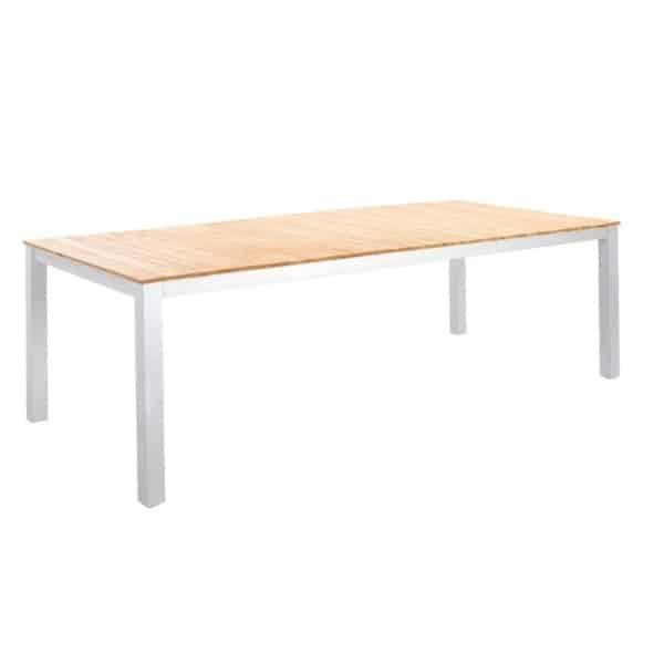 Arashi tuintafel aluminium 220x100cm white/teak Yoi - Yoi