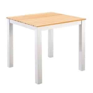 Arashi tuintafel aluminium 76x76cm white/teak Yoi - Yoi