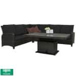 Aruba hoek loungeset antraciet met in hoogte verstelbare tuintafel OP=OP