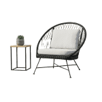 Batea lounge chair 96x95,5x96,5 black alu/black wicker Eurofar - Eurofar
