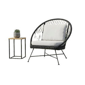 Batea lounge chair 96x95,5x96,5 black alu/black wicker Eurofar - Eurofar