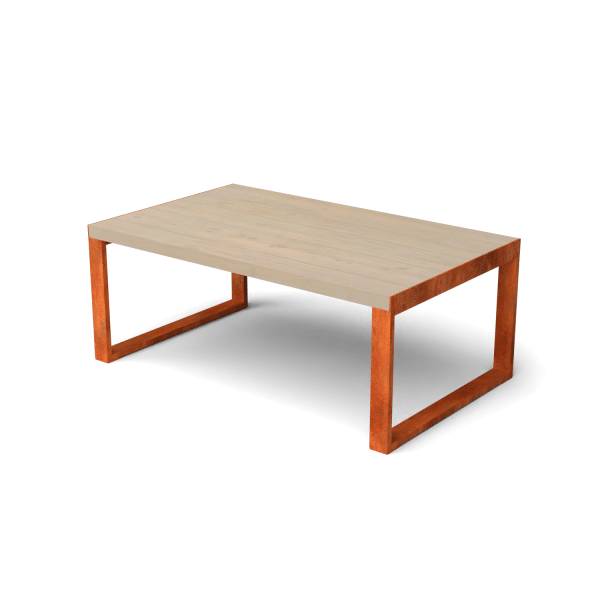 Bidru bijzettafel cortenstaal met hout 1150x700x450 mm Geroba - Geroba