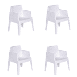 Box Tuinstoel Wit 4 stuks tuinmeubel Garden Impressions - Garden impressions
