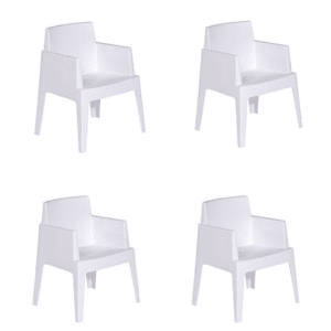 Box Tuinstoel Wit 4 stuks tuinmeubel Garden Impressions - Garden impressions