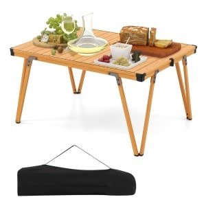 Campingtafel Picknicktafel met Waterdicht Tafelblad Draagbare Multifunctionele Outdoortafel met Draagtas voor Picknicks Vissen Bruin