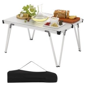 Campingtafel Picknicktafel met Waterdicht Tafelblad Draagbare Multifunctionele Outdoortafel met Draagtas voor Picknicks Vissen Zilver