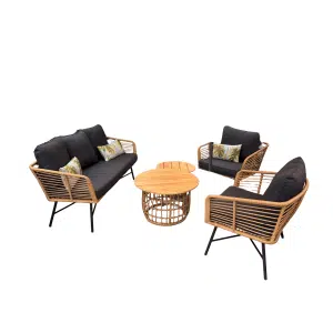 Castro loungeset zwart teak 5-delig Driesprong Collection - Driesprong collection