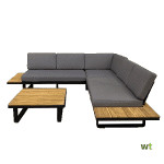 Dilos loungeset zwart hoekset L253 x B253 cm Eurofleur Aanbieding - Eurofleur aanbieding