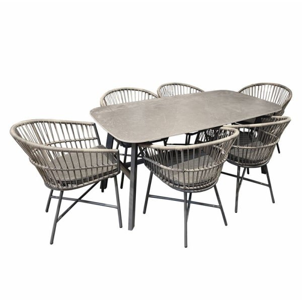 Diningset Cossato Biella Grey Oosterik Home - Oosterik home