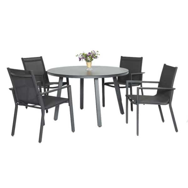 Diningset Pinerolo Chieri Grey Oosterik Home - Oosterik home