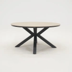 Edison tafel Ø122 cm zwart/teak