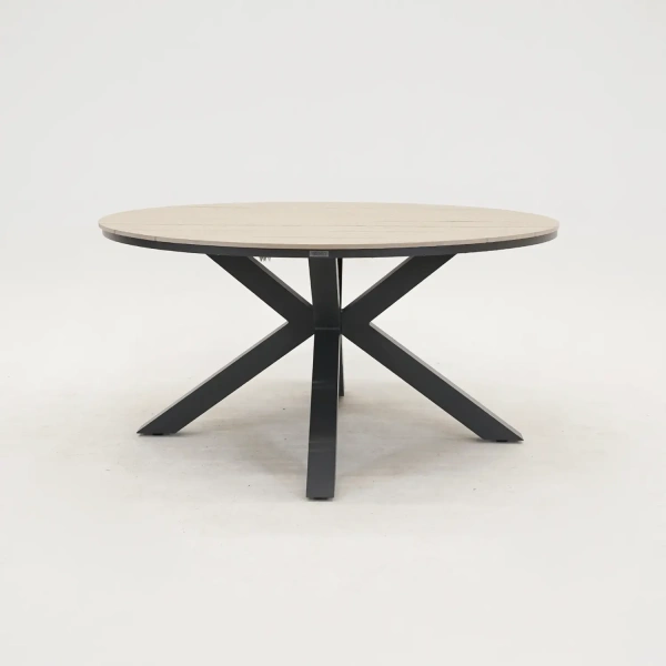 Edison tafel Ø122 cm zwart/teak