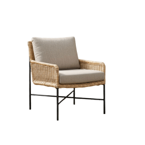 Estoril lounge chair black steel/natural wicker Eurofar - Eurofar