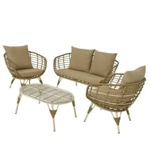Evora loungeset wicker naturel Decoris - Decoris