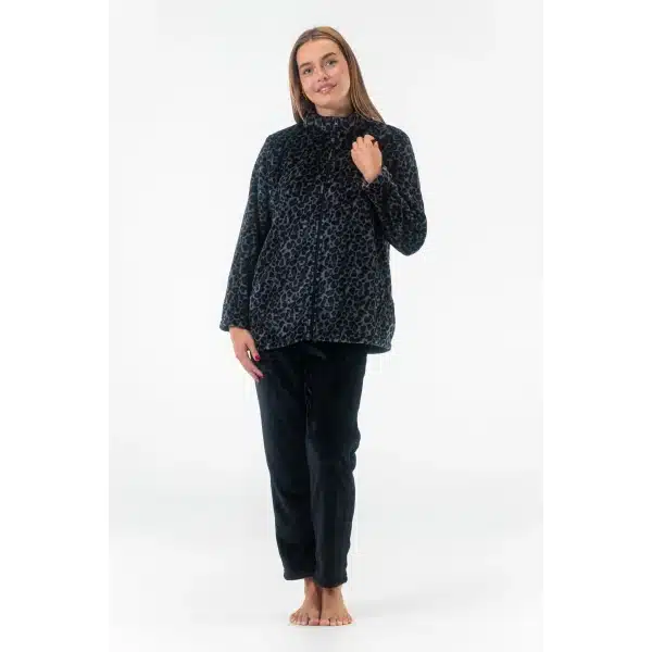Gaubert dames huispak Fleece - Loungeset met rits - Vrouwen warm pyjama pak - loungewear