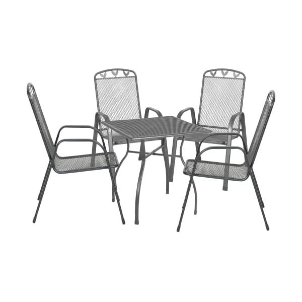 Greemotion Tuinset Toulouse (Tafel + 4 stapelstoelen, 70 x 74 x 70 cm)