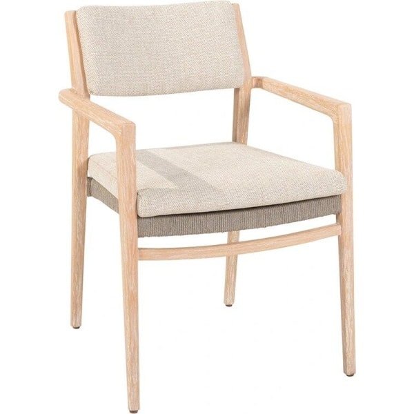 Julia stapelbare dining stoel brushed teak incl. 2 kussens 59x64x86 cm 4SO - 4so