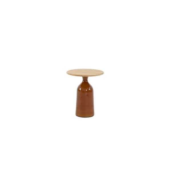 June bijzettafel caramel keramiek rond teak dia. 45 cm 4SO - 4so