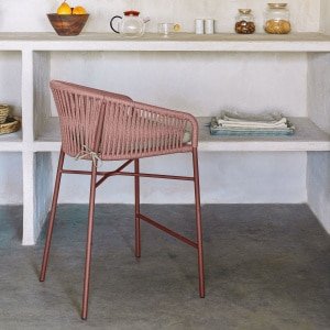 Kave Home Barkruk 'Yanet' kleur Terracotta (zithoogte 65cm)