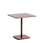 Kave Home Bistrotafel Brai Staal, 70 x 70cm - Donkerrood - Vierkant