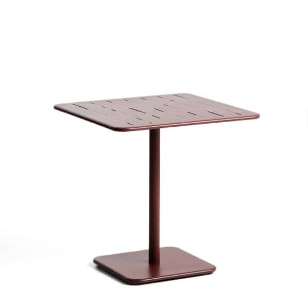 Kave Home Bistrotafel Brai Staal, 70 x 70cm - Donkerrood - Vierkant