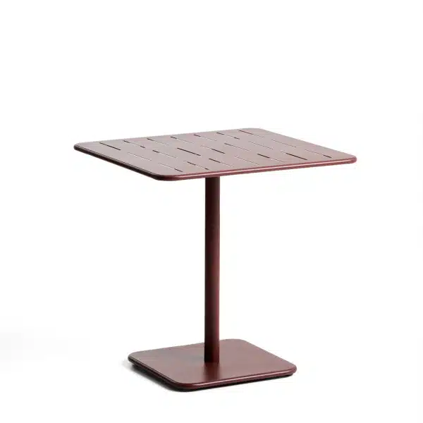 Kave Home Bistrotafel Brai Staal, 70 x 70cm - Donkerrood - Vierkant