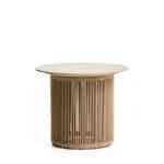 Kave Home Outdoor Bijzettafel Orosei Gesinterde steen en touw, 55cm - Naturel