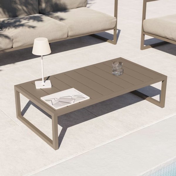 Kave Home Outdoor Salontafel 'Comova' 114 x 60cm, kleur Donkergroen