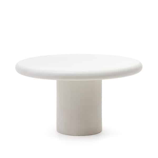 Kave Home Ronde Eettafel Addaia Cement, 140cm - Wit