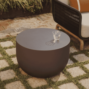 Kave Home Ronde Salontafel Garbet Cement, 60cm - Bruin