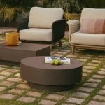 Kave Home Ronde Salontafel Garbet Cement, 80cm - Bruin