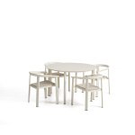 Kave Home Tuinset Erice Met tuintafel en 4 stoelen, 120cm - Ecru