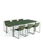 Kave Home Tuinset Maurina Met tuintafel en 6 stoelen, 223 x 101cm - Groen
