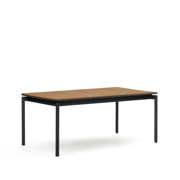 Kave Home Uitschuifbare Tuintafel 'Canyelles' 180/240 x 100cm, kleur Naturel/Zwart
