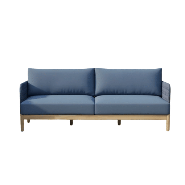Kolbe sofa 3-seater navy steel/braided navy/acacia look teak Eurofar - Eurofar