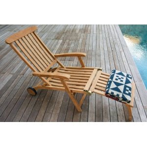 Ligstoel Premium Sunrise teakhout 150x56x77/95 cm