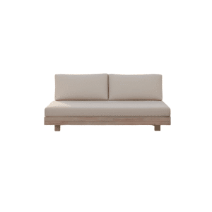 Los Angeles bench 2-seater oyster steel/acacia off-white Eurofar - Eurofar