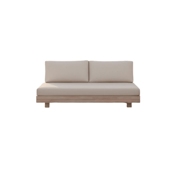 Los Angeles bench 2-seater oyster steel/acacia off-white Eurofar - Eurofar
