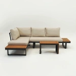 Loungeset Olympia Taupe Set 3 4 Personen Lounge Bank Stoel Tafel Buiten Tuin SenS-line