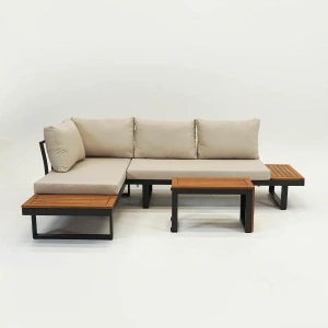 Loungeset Olympia Taupe Set 3 4 Personen Lounge Bank Stoel Tafel Buiten Tuin SenS-line