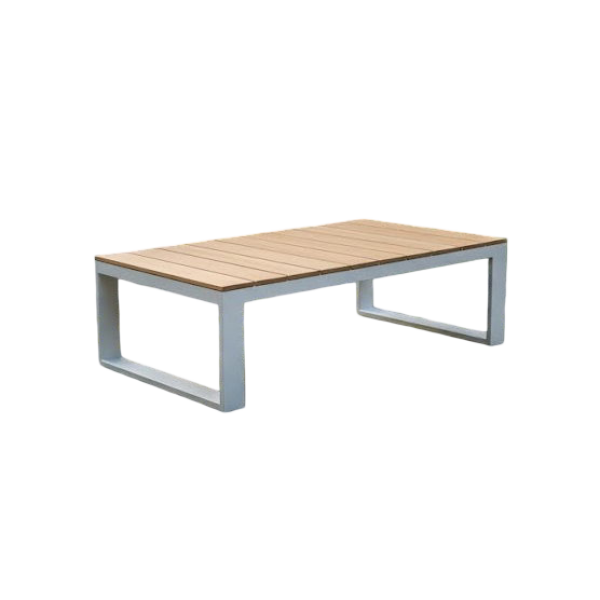 Melton lounge table 110x70x37,5 white steel/acacia teak look Eurofar - Eurofar