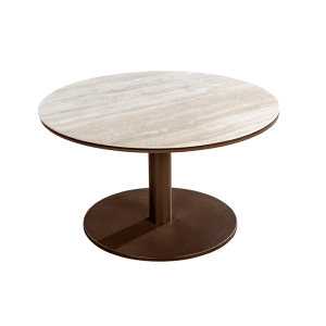 Millor side table dia. 80x40 cm aluminium bronze/travertin Yoi - Yoi