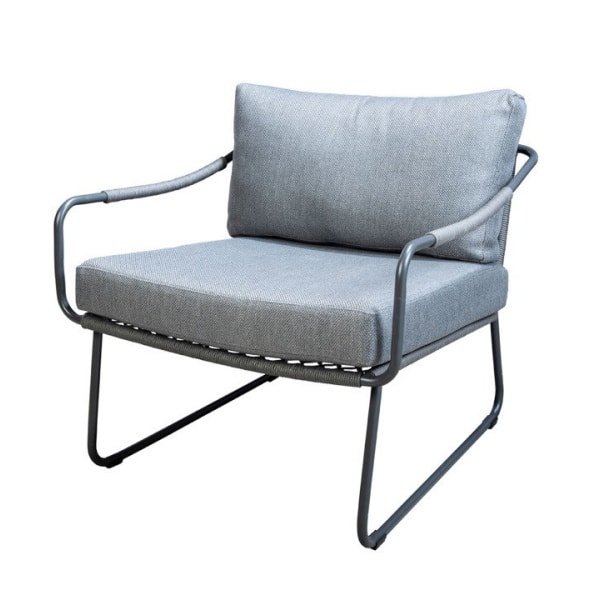 Moledo lounge chair aluminium dark grey/rope dark grey/mixed grey AW Yoi - Yoi