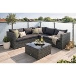 Montana loungeset 4-delig earl grey / donker antraciet- - - Garden Impressions
